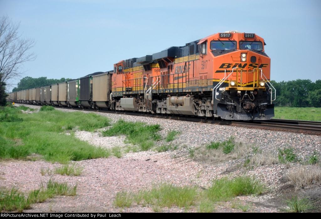 Loaded coal train rolls east